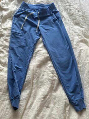 Figs Zamora Jogger Scrub Pants, Ceil Blue, Womens Sz Small